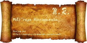 Mánya Rozamunda névjegykártya